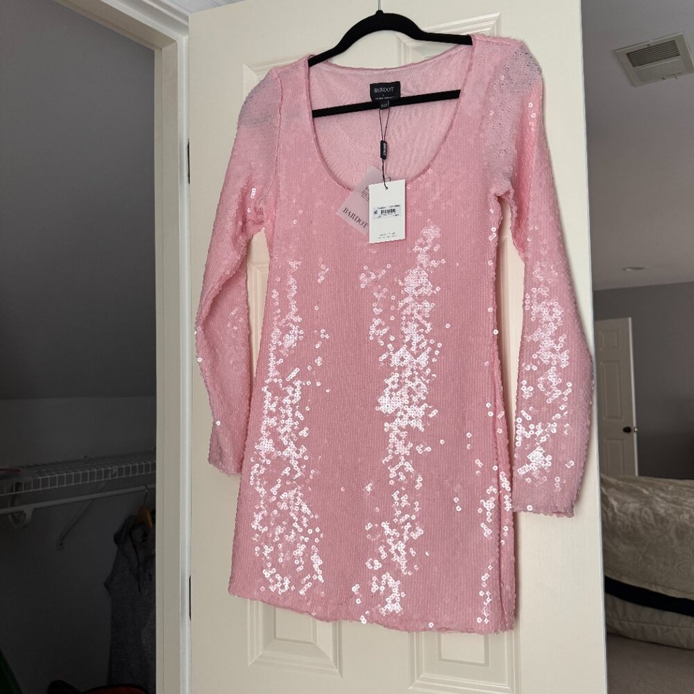 Bardot Women's Arna Sequined Bodycon Dress - Soft Pink L